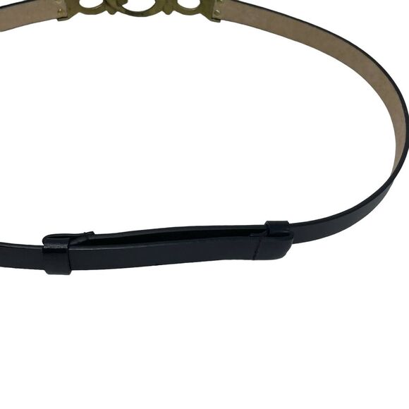 Chico's Thin Leather Belt with whimsigoth whimsifairy Art Deco Buckle L #hg1 - Picture 6 of 8